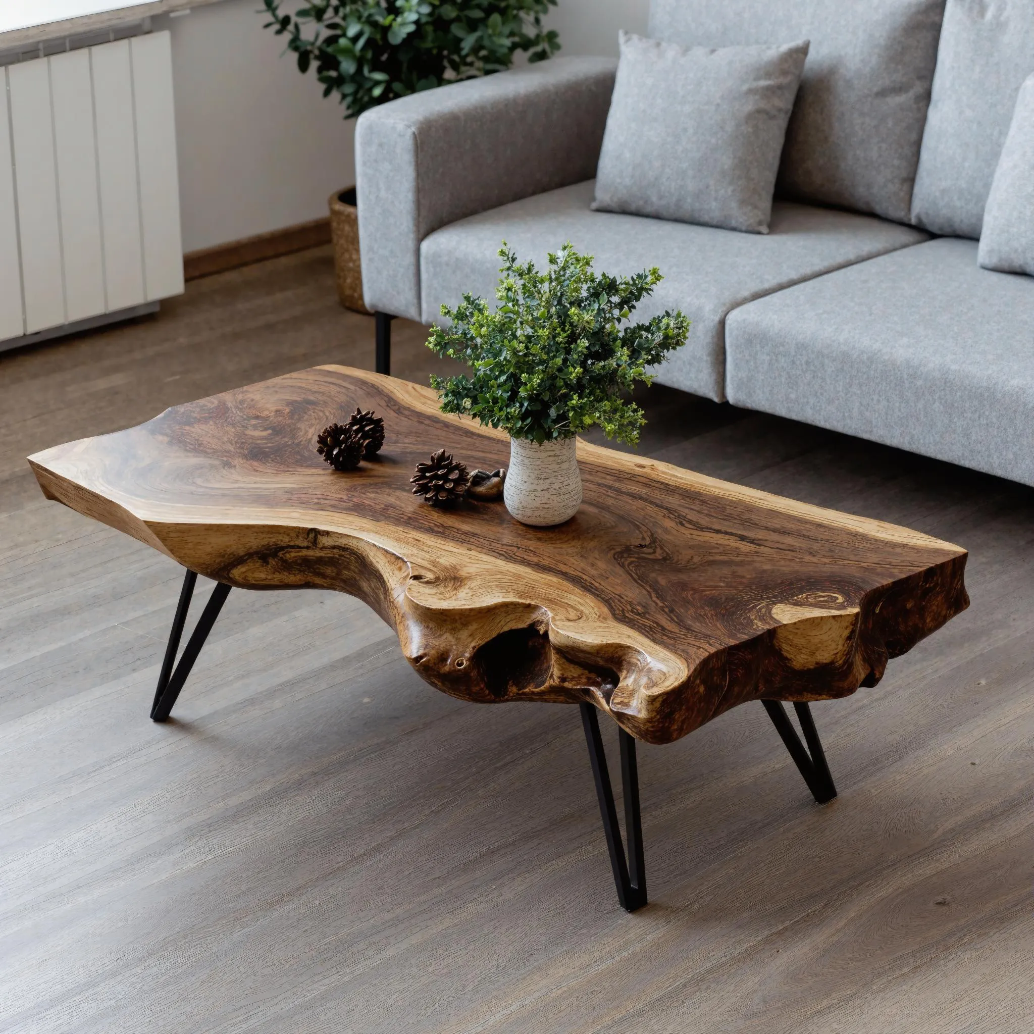 Mid Century Solid Wood Coffee Table Living Room Accent